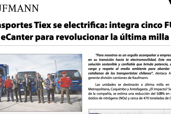 Tiex se electrifica: integra cinco Fuso eCanter para revolucionar la última milla